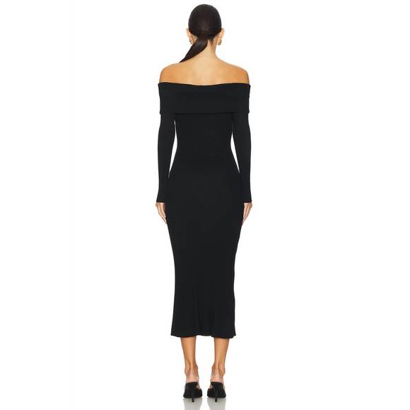 NEW KARINA GRIMALDI alana knit midi dress in black - Picture 2 of 3